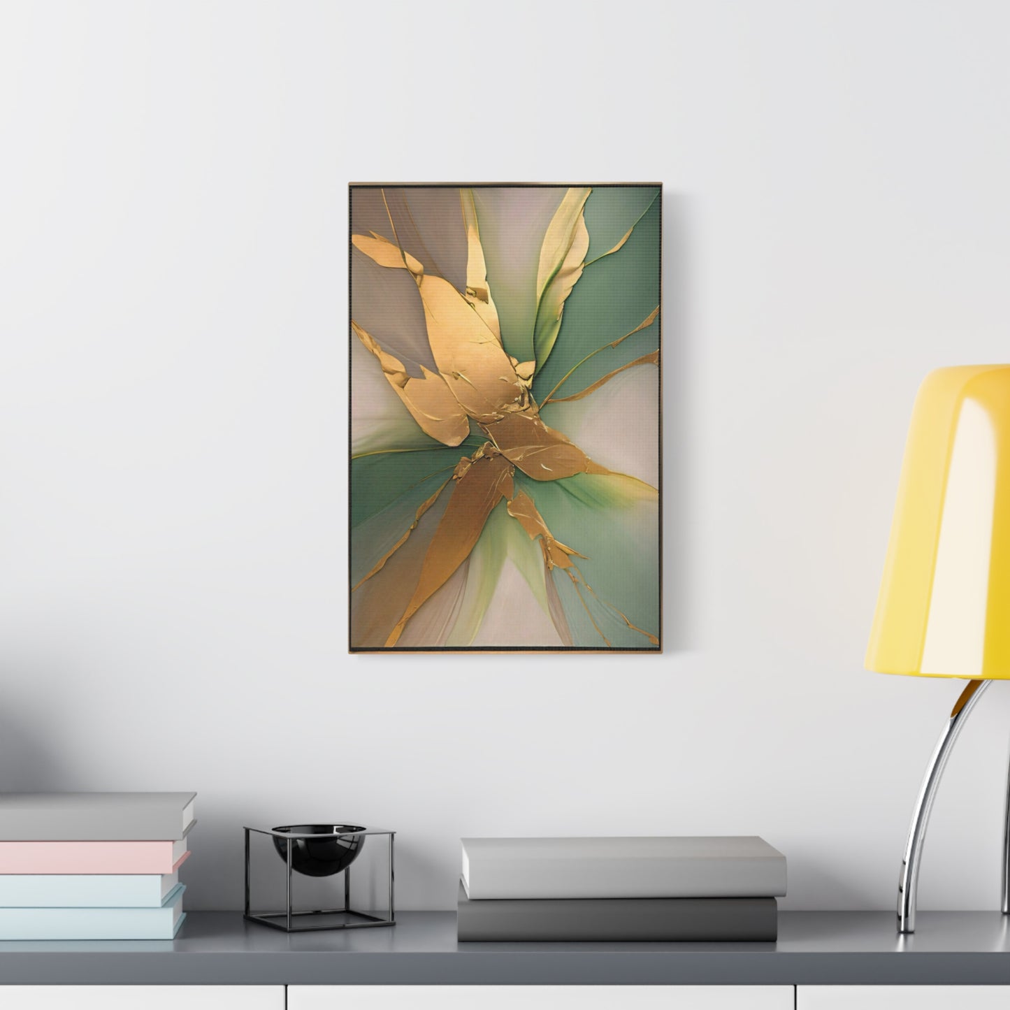 Emerald Radiance – Abstract Canvas Art in Green and Gold