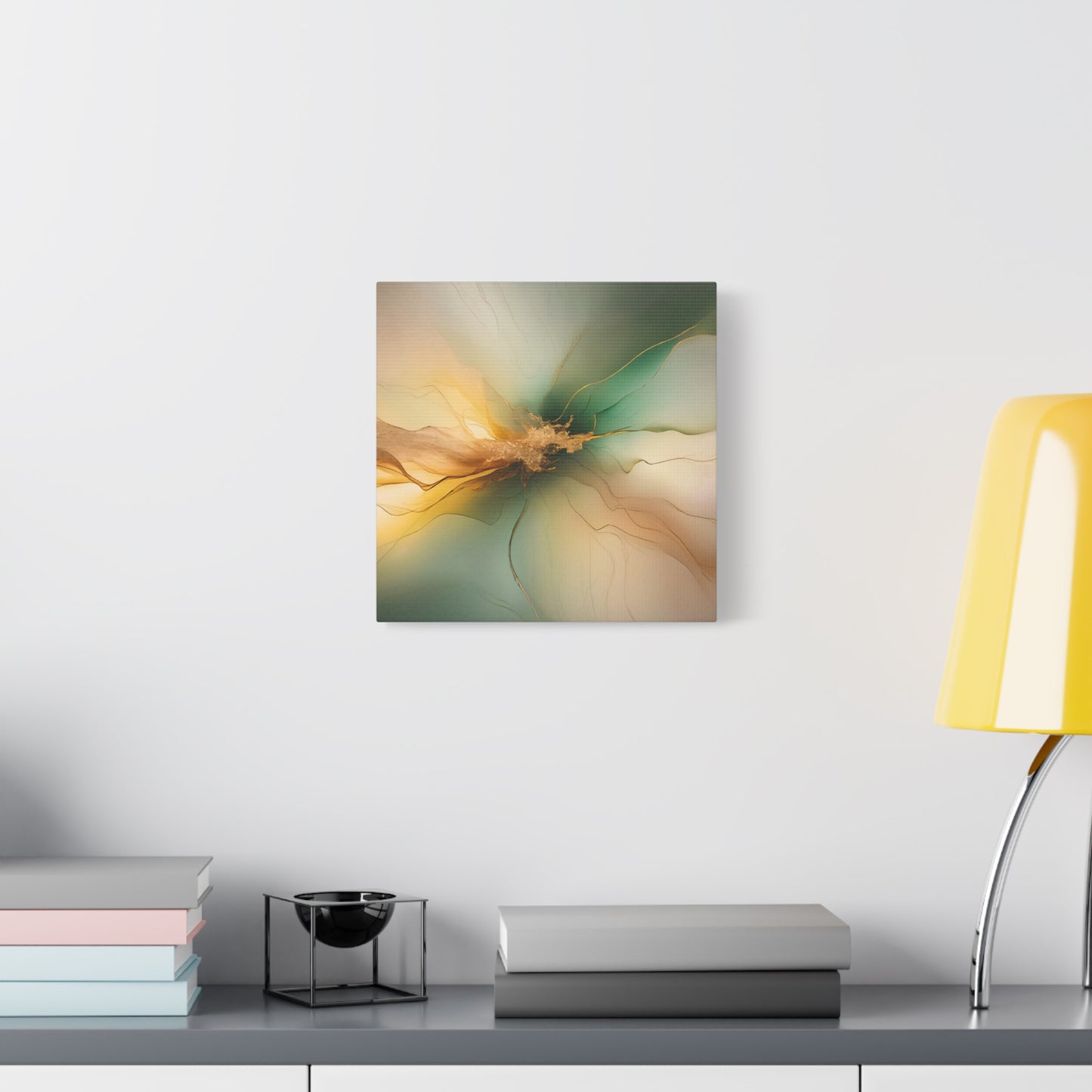 Emerald Radiance – Abstract Canvas Art in Green and Gold