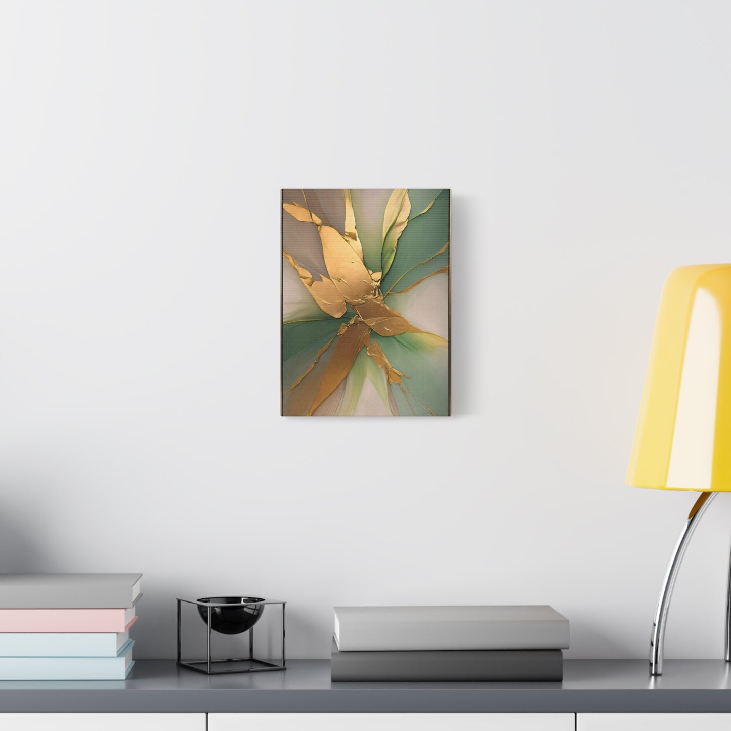 Emerald Radiance – Abstract Canvas Art in Green and Gold